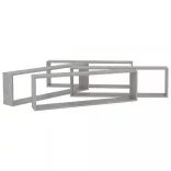 4 db betonszürke szerelt fa fali polc 100 x 15 x 30 cm