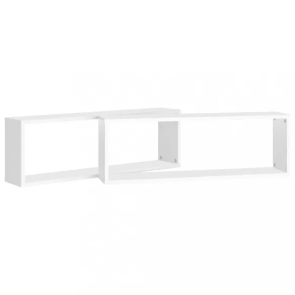 2 db fehér szerelt fa fali kockapolc 80 x 15 x 26,5 cm