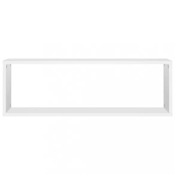 2 db fehér szerelt fa fali kockapolc 80 x 15 x 26,5 cm