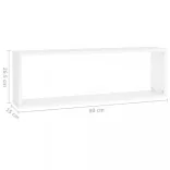 2 db fehér szerelt fa fali kockapolc 80 x 15 x 26,5 cm