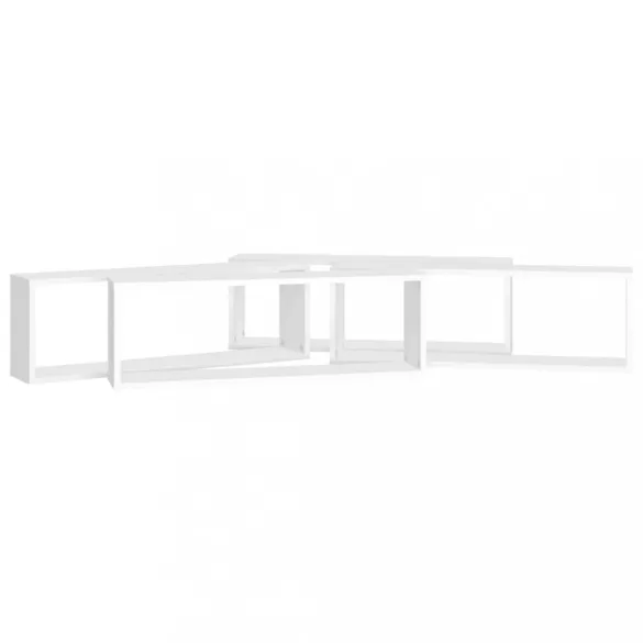 4 db fehér szerelt fa fali kockapolc 80 x 15 x 26,5 cm