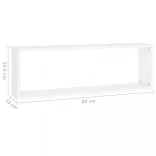 4 db fehér szerelt fa fali kockapolc 80 x 15 x 26,5 cm