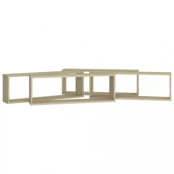 4 db sonoma tölgy színű szerelt fa fali polc 80 x 15 x 26,5 cm