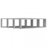 4 db betonszürke szerelt fa fali kockapolc 80 x 15 x 26,5 cm