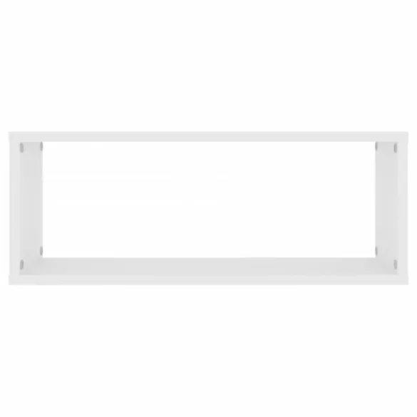 2 db fehér szerelt fa négyszögű fali polc 60 x 15 x 23 cm
