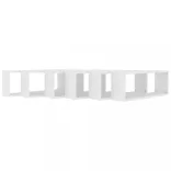 6 db fehér szerelt fa négyszögű fali polc 60 x 15 x 23 cm