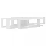 6 db fehér szerelt fa négyszögű fali polc 60 x 15 x 23 cm