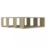 4 db sonoma tölgy szerelt fa négyszögű fali polc 60x15x23cm