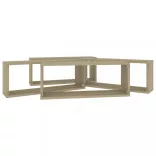 4 db sonoma tölgy szerelt fa négyszögű fali polc 60x15x23cm