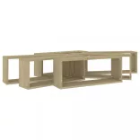 6 db sonoma tölgy szerelt fa négyszögű fali polc 60x15x23cm