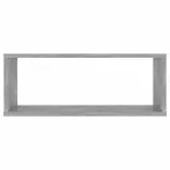 2 db betonszürke szerelt fa négyszögű fali polc 60 x 15 x 23 cm