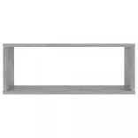 4 db betonszürke szerelt fa négyszögű fali polc 60 x 15 x 23 cm