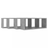 4 db betonszürke szerelt fa négyszögű fali polc 60 x 15 x 23 cm