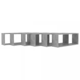 6 db betonszürke szerelt fa négyszögű fali polc 60 x 15 x 23 cm