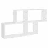 fehér szerelt fa fali polc 100 x 18 x 53 cm