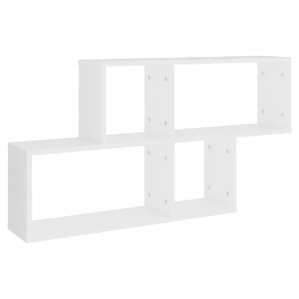 fehér szerelt fa fali polc 100 x 18 x 53 cm