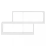 fehér szerelt fa fali polc 100 x 18 x 53 cm