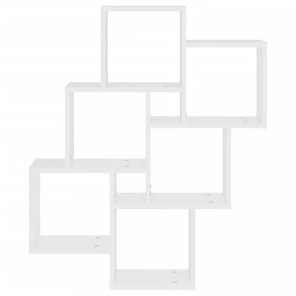 fehér szerelt fa négyszögű fali polc 78 x 15 x 93 cm