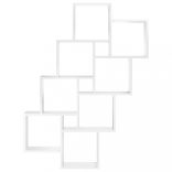 fehér szerelt fa négyszögű fali polc 90 x 15 x 119 cm