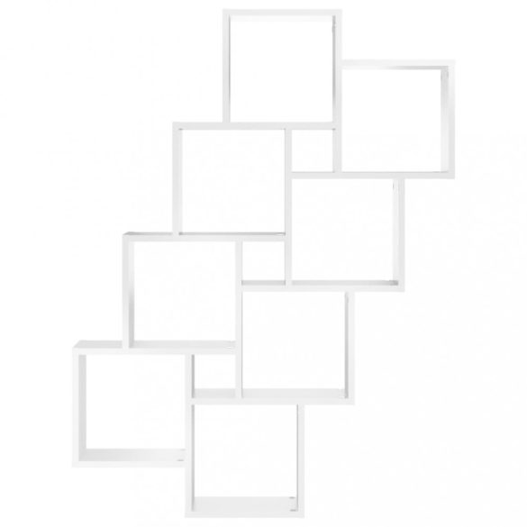 fehér szerelt fa négyszögű fali polc 90 x 15 x 119 cm