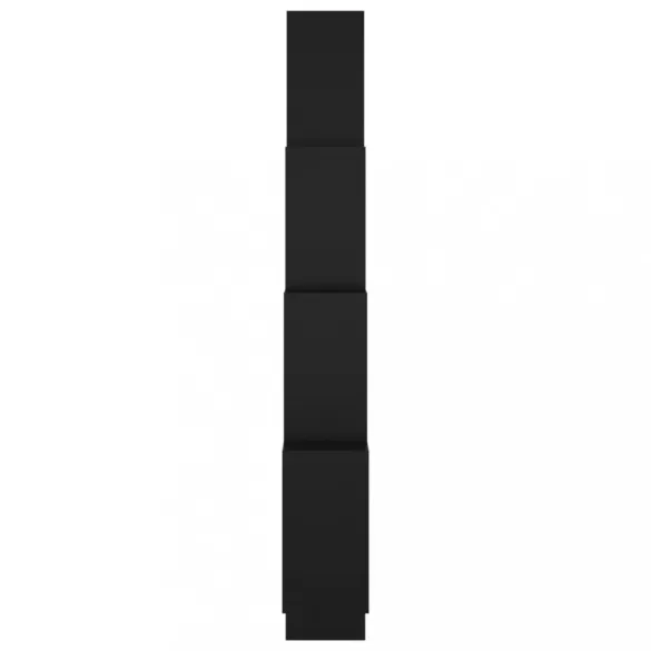 fekete szerelt fa négyszögű fali polc 90 x 15 x 119 cm