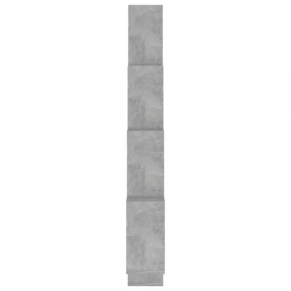 betonszürke szerelt fa négyszögű fali polc 90 x 15 x 119 cm