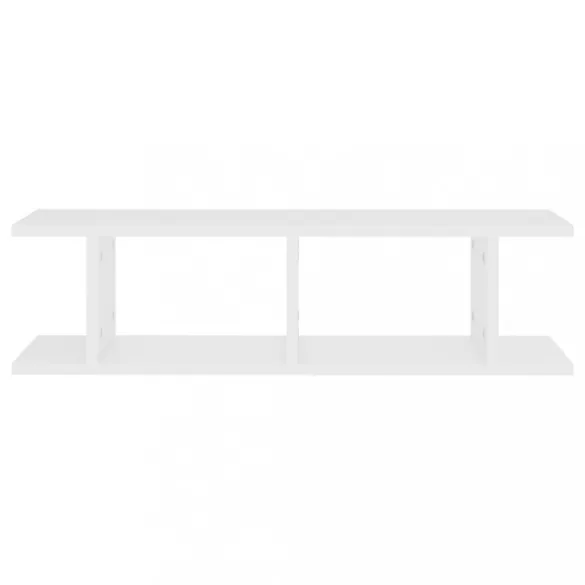 2 db fehér szerelt fa fali polc 75 x 18 x 20 cm