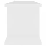 2 db fehér szerelt fa fali polc 75 x 18 x 20 cm