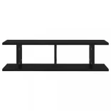 2 db fekete szerelt fa fali polc 75 x 18 x 20 cm