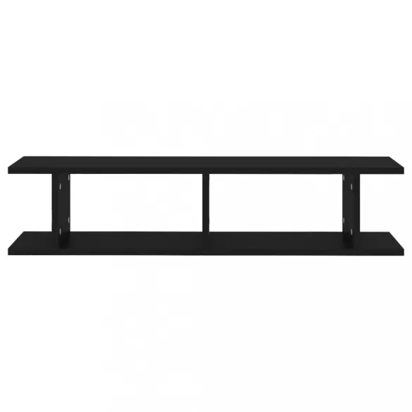 2 db fekete forgácslap fali polc 90 x 18 x 20 cm