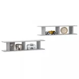 2 db betonszürke forgácslap fali polc 90 x 18 x 20 cm