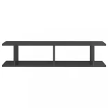 2 db magasfényű szürke szerelt fa fali polc 90 x 18 x 20 cm