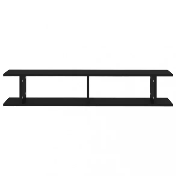 2 db fekete forgácslap fali polc 105 x 18 x 20 cm