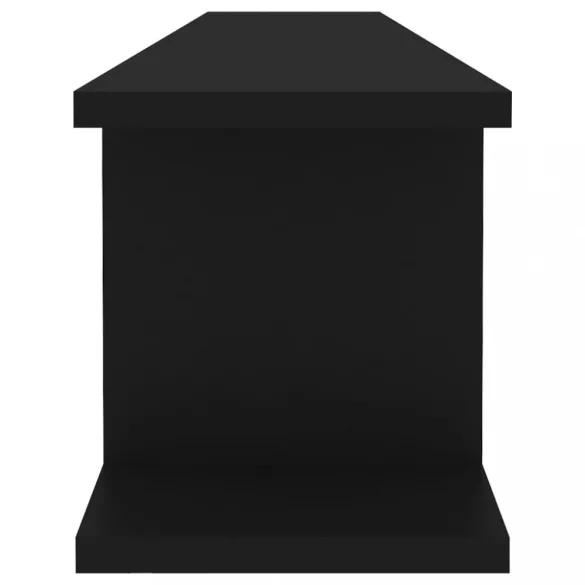 2 db fekete forgácslap fali polc 105 x 18 x 20 cm