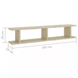 2 db sonoma-tölgyszínű forgácslap fali polc 105 x 18 x 20 cm