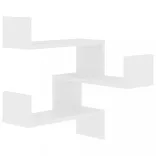 fehér szerelt fa fali sarokpolc 40 x 40 x 50 cm