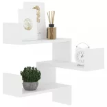 fehér szerelt fa fali sarokpolc 40 x 40 x 50 cm