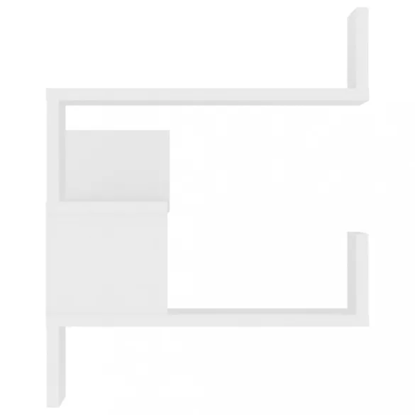 fehér szerelt fa fali sarokpolc 40 x 40 x 50 cm