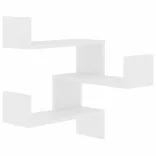 2 db fehér szerelt fa fali sarokpolc 40 x 40 x 50 cm