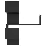 fekete szerelt fa fali sarokpolc 40 x 40 x 50 cm