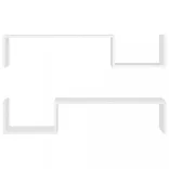 2 db fehér szerelt fa fali polc 100 x 15 x 20 cm