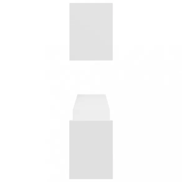 2 db fehér szerelt fa fali polc 100 x 15 x 20 cm