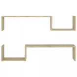 2 db sonoma tölgy színű szerelt fa fali polc 100 x 15 x 20 cm