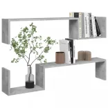 2 db betonszürke szerelt fa fali polc 100 x 15 x 20 cm