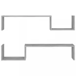 2 db betonszürke szerelt fa fali polc 100 x 15 x 20 cm