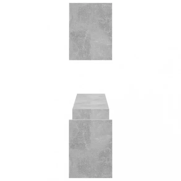 2 db betonszürke szerelt fa fali polc 100 x 15 x 20 cm