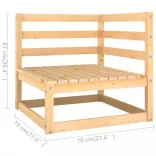 2 részes tömör fenyőfa kerti ülőgarnitúra párnával