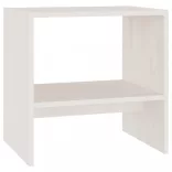 fehér tömör fenyőfa éjjeliszekrény 40 x 30,5 x 40 cm