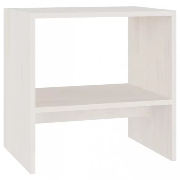 fehér tömör fenyőfa éjjeliszekrény 40 x 30,5 x 40 cm