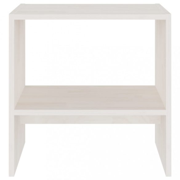 2 darab fehér tömör fenyőfa éjjeliszekrény 40 x 30,5 x 40 cm